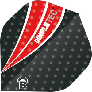 BULL'S Dimpletec Black & Red Dart Flights - B Standard Shape