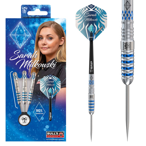 BULL'S Sarah Milkowski Steel Tip Darts - 90% Tungsten - 22g