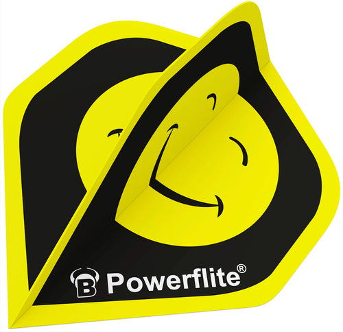 BULL'S Powerflite - A Standard Shape Dart Flights - Yellow Smiley Face