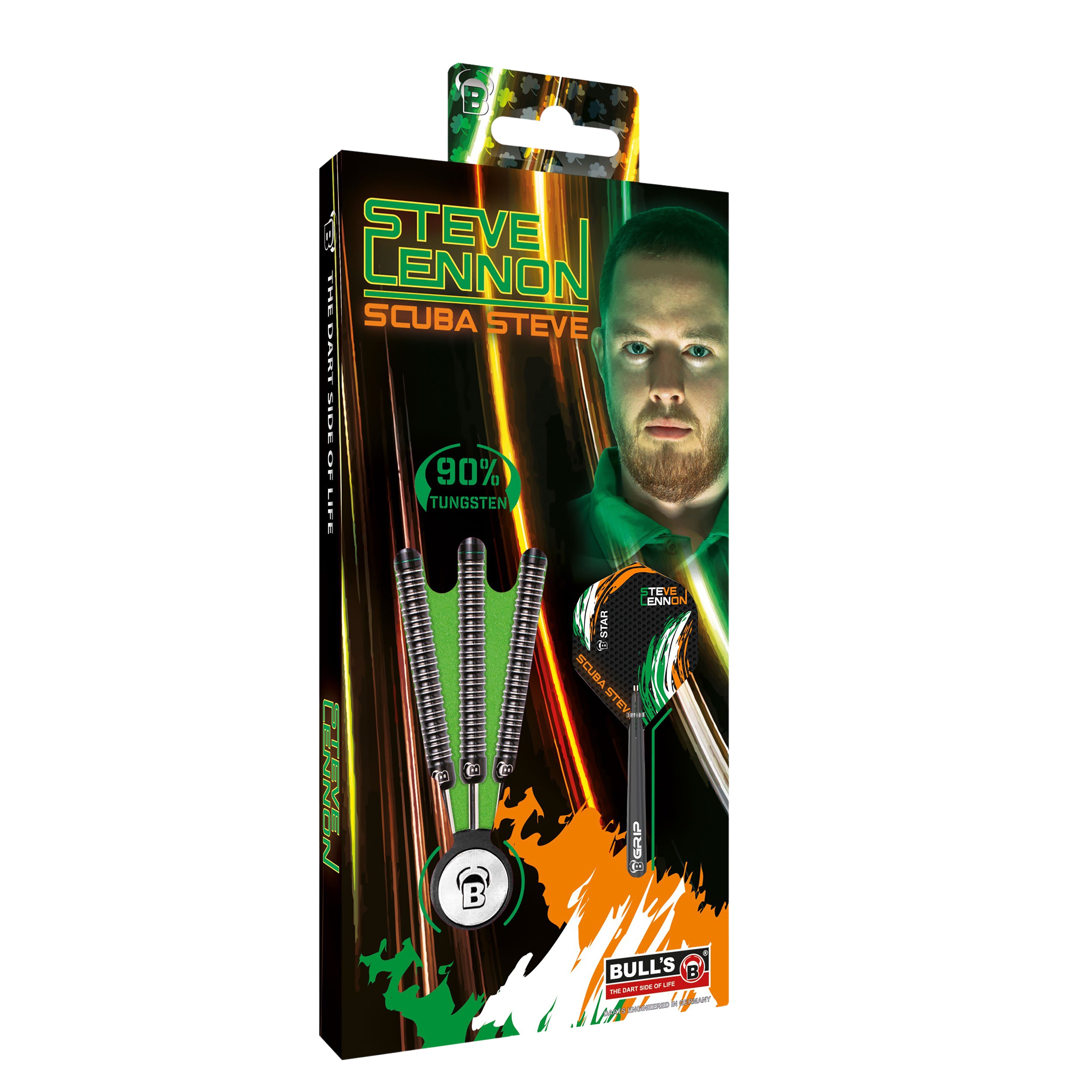 BULL'S Steve Lennon Steel Tip Darts - 90% Tungsten - Scuba Steve - 22g