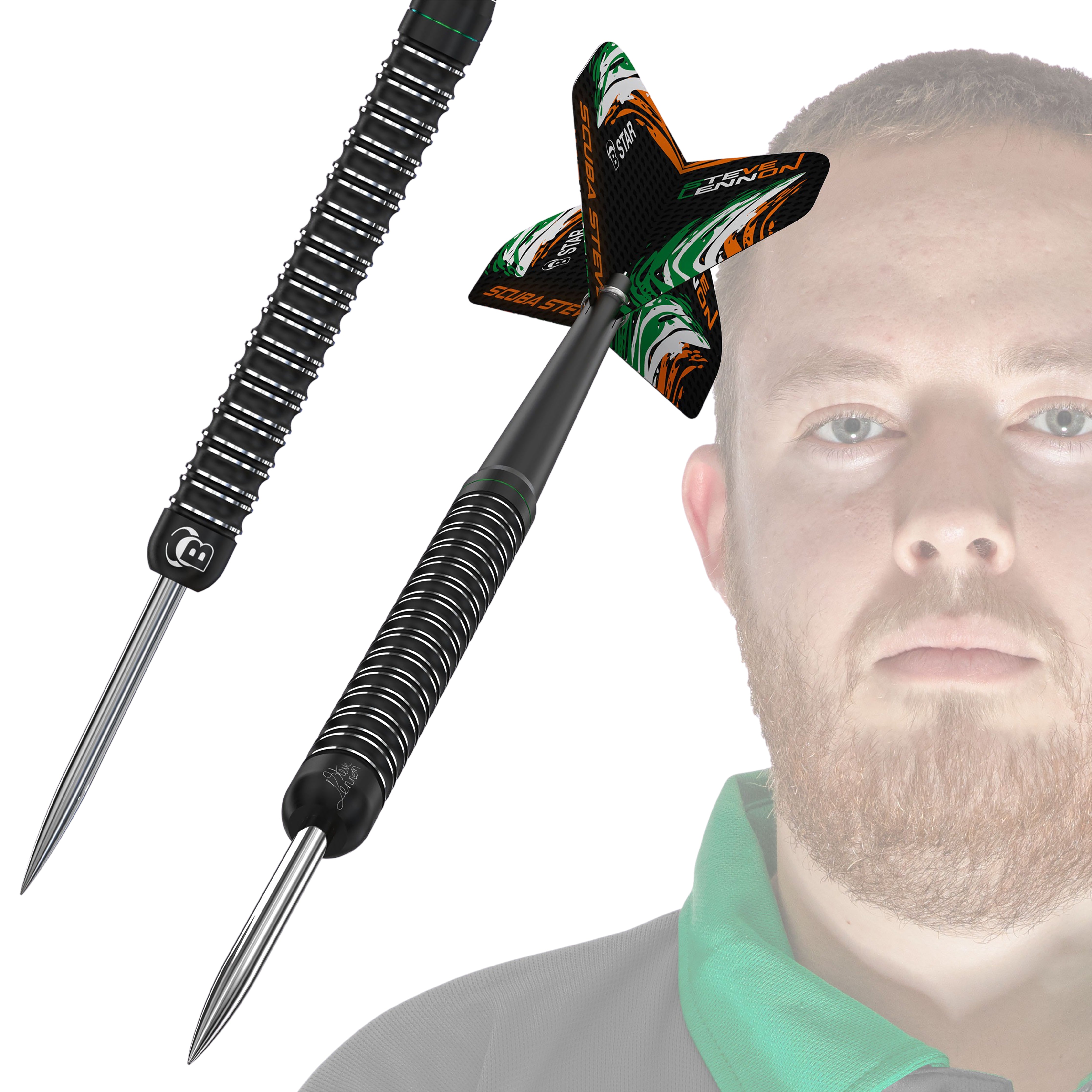 BULL'S Steve Lennon Steel Tip Darts - 90% Tungsten - Scuba Steve - 22g