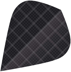 BULL'S 6-Pack Nylon Dart Flights - Kite Shape - Black - Fabric - 6 Sets Included