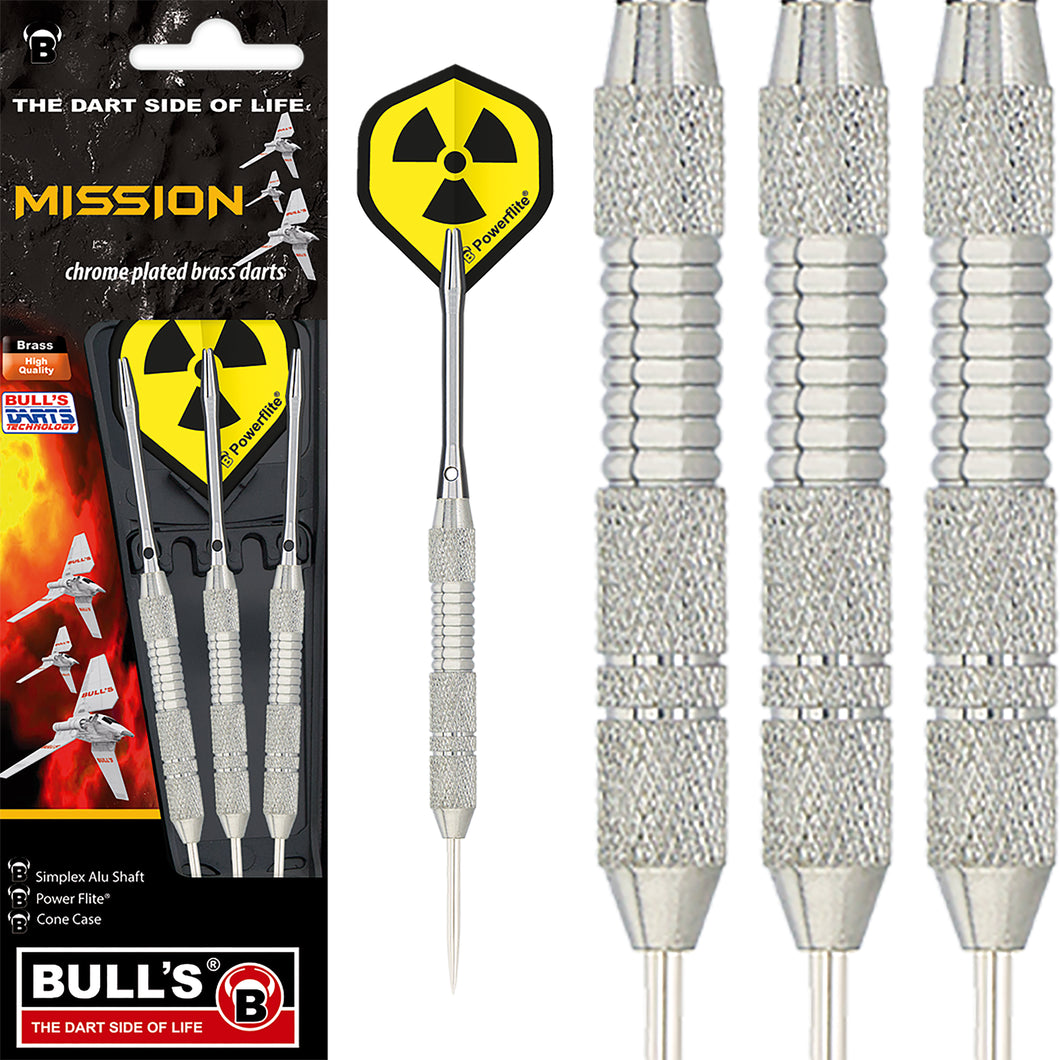 BULL'S Mission Steel Tip Brass Darts - 22g 24g