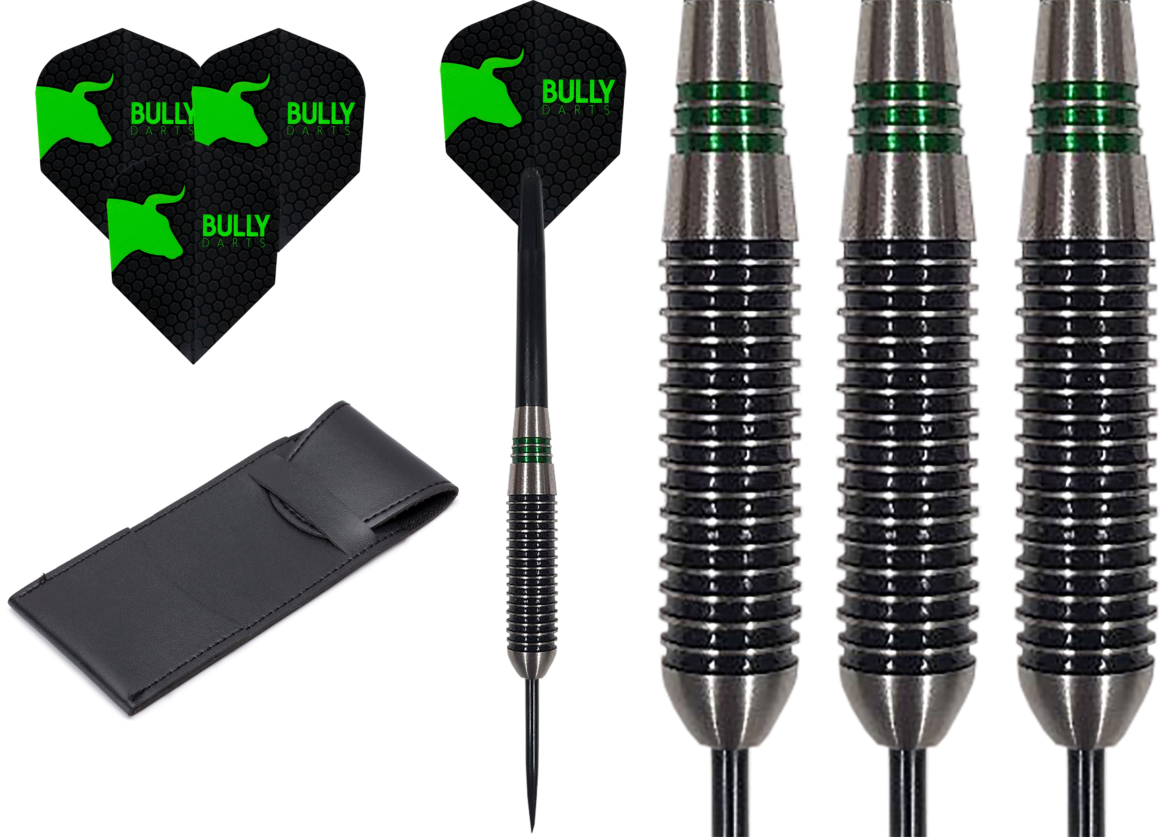 Bully Heavy Darts - Steel Tip - 85% Tungsten - Flights - Shafts - Wallet - 32g 36g 40g - Type 1