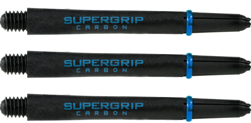 Harrows Supergrip Carbon Stems - Dart Shafts with Rings - Black & Aqua