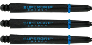 Harrows Supergrip Carbon Stems - Dart Shafts with Rings - Black & Aqua