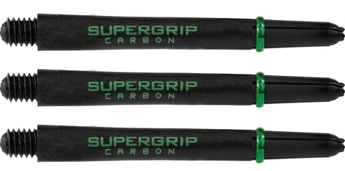 Harrows Supergrip Carbon Stems - Dart Shafts with Rings - Black & Green