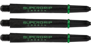 Harrows Supergrip Carbon Stems - Dart Shafts with Rings - Black & Green