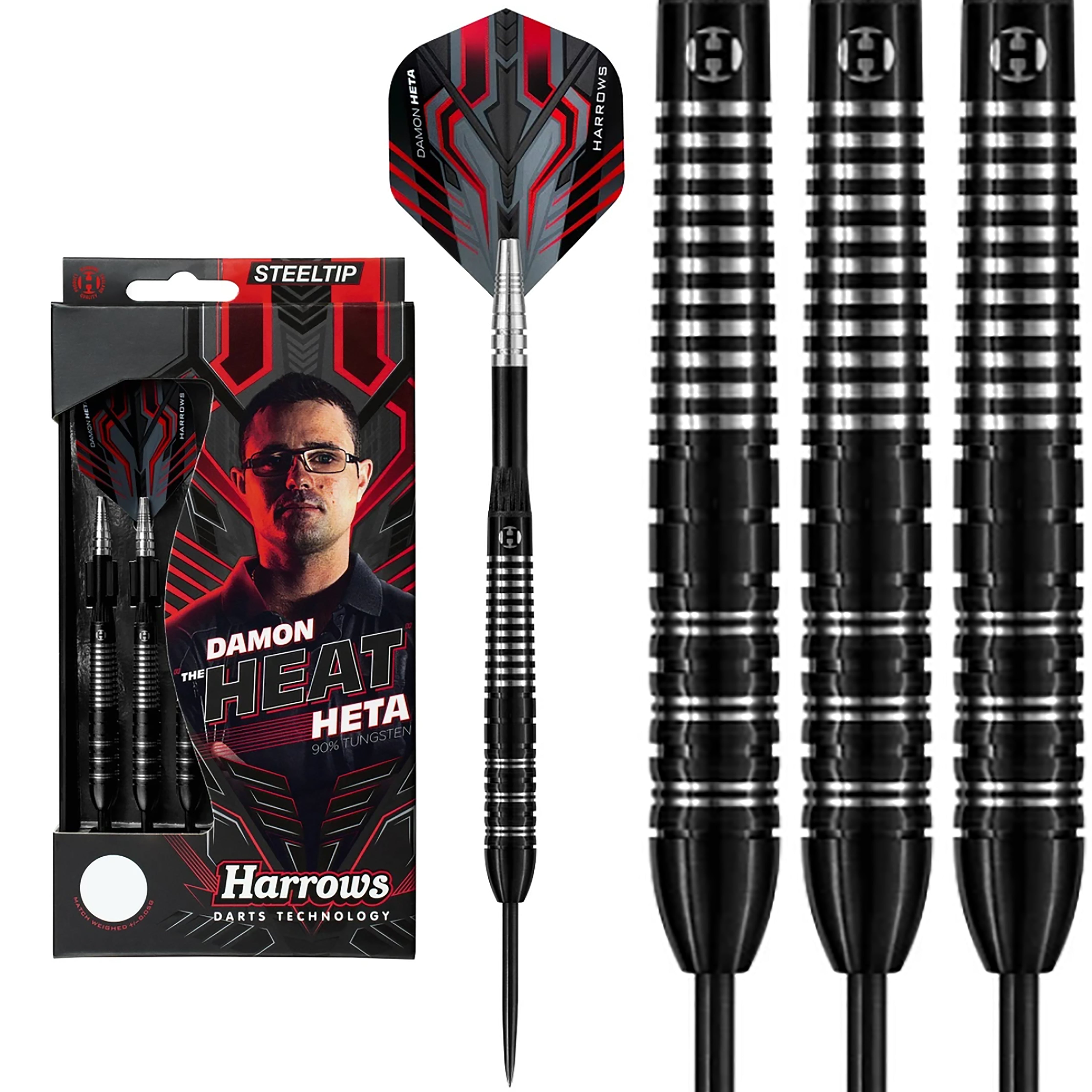ダーツ Harrows DAMON HETA SERIES 3 STEEL 23g Damon Heta 90% Series 3 Steel Tip Darts
