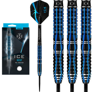 Harrows ICE Recut Darts - Steel Tip - Black & Blue - 90% Tungsten - 21g - 26g