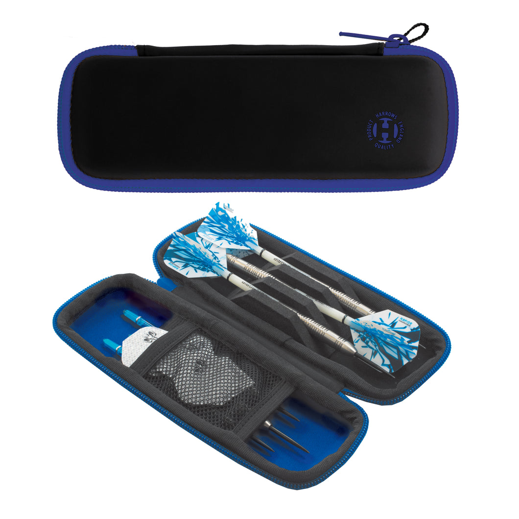 Harrows Blaze Dart Wallet - Strong and Durable - Holds Fully Assembled Darts - Blue