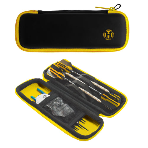 Harrows Blaze Dart Wallet - Strong and Durable - Holds Fully Assembled Darts - Yellow