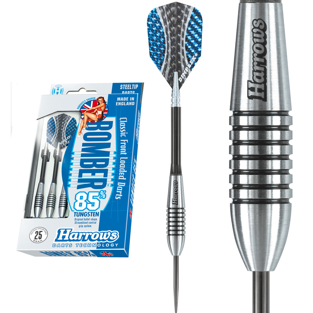 Harrows Bomber Darts - Steel Tip Tungsten - Made in England - 21g 23g 25g 27g