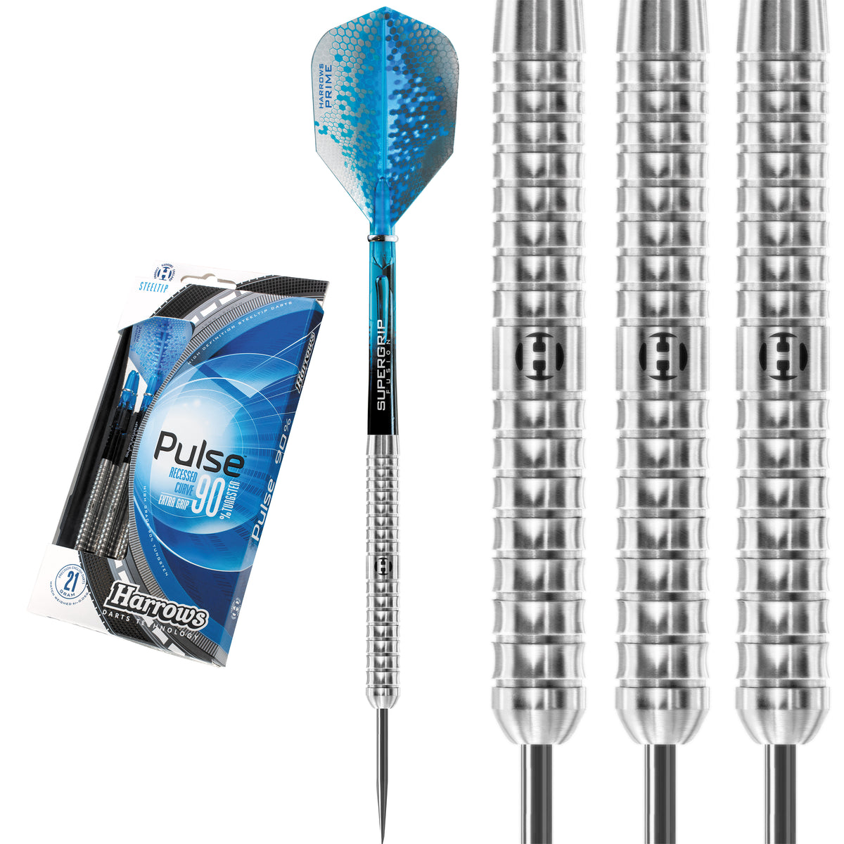 Fléchettes Harrows Pulse Tungstène 24g - Set Professionnel Avec Tiges Et Ailettes