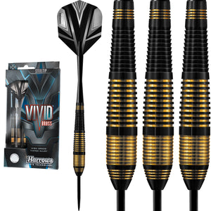 Harrows Vivid Darts - Steel Tip Brass - Black - 21g 23g 25g