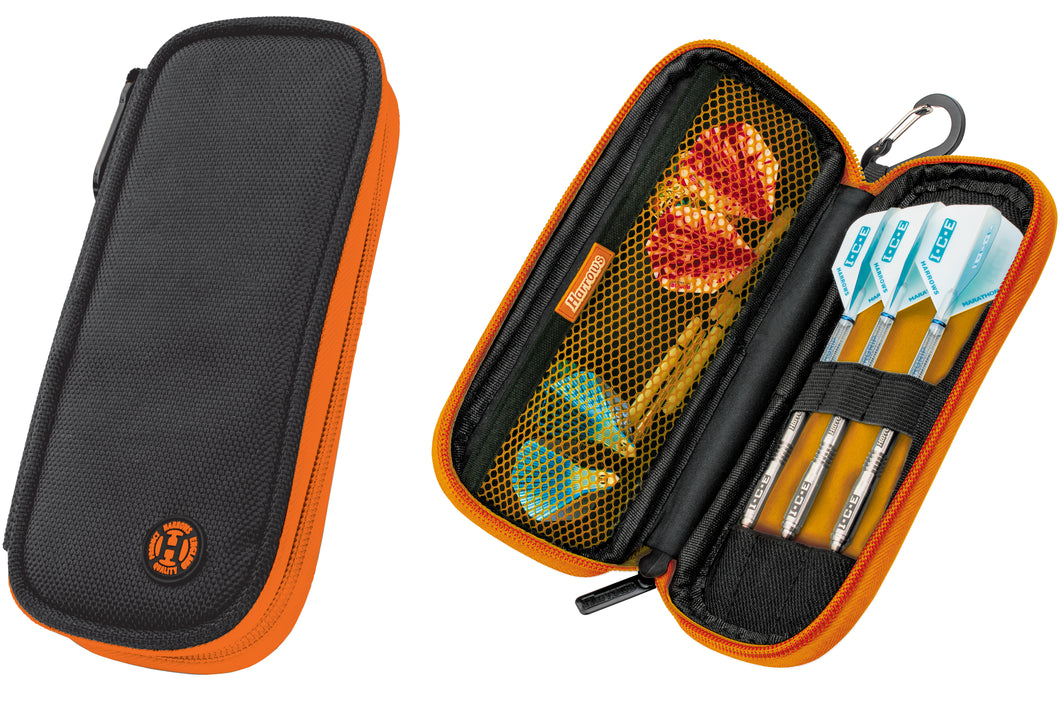 Harrows Z200 Dart Case - Dart Wallet - Holds Fully Assembled Darts - Black & Orange