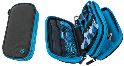 Harrows Z800 Dart Case - Dart Wallet - Practical - Holds Fully Assembled Darts - Black & Aqua