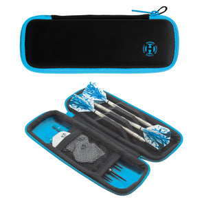 Harrows Blaze Dart Wallet - Strong and Durable - Holds Fully Assembled Darts - Aqua