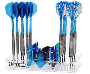 Harrows Darts Station - Holds 12 Darts - 12 Flights - 12 Stems - Acrylic Darts Organiser