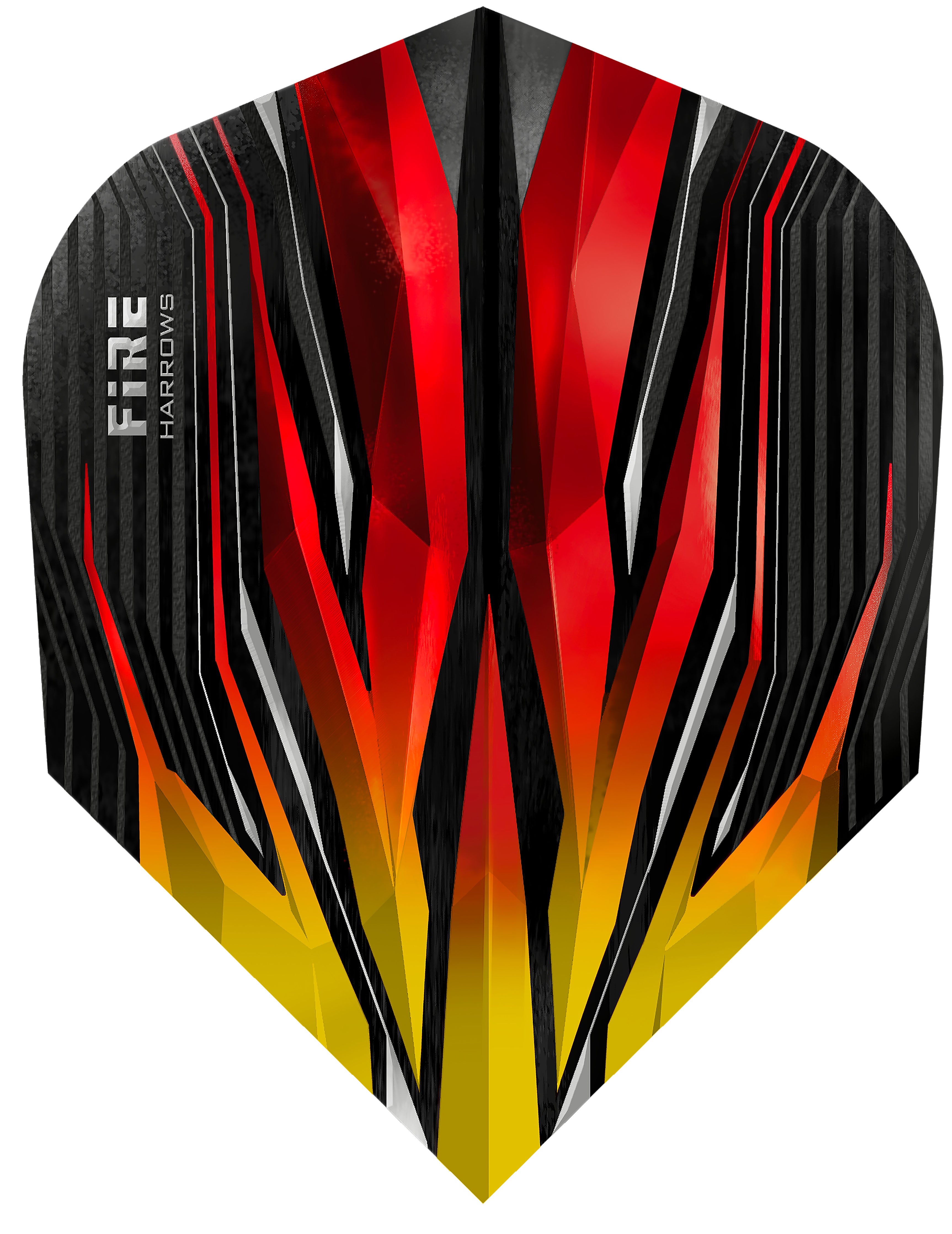 Harrows Fire Inferno - Dart Flights - 100 Micron - No6 - Standard - Red & Yellow