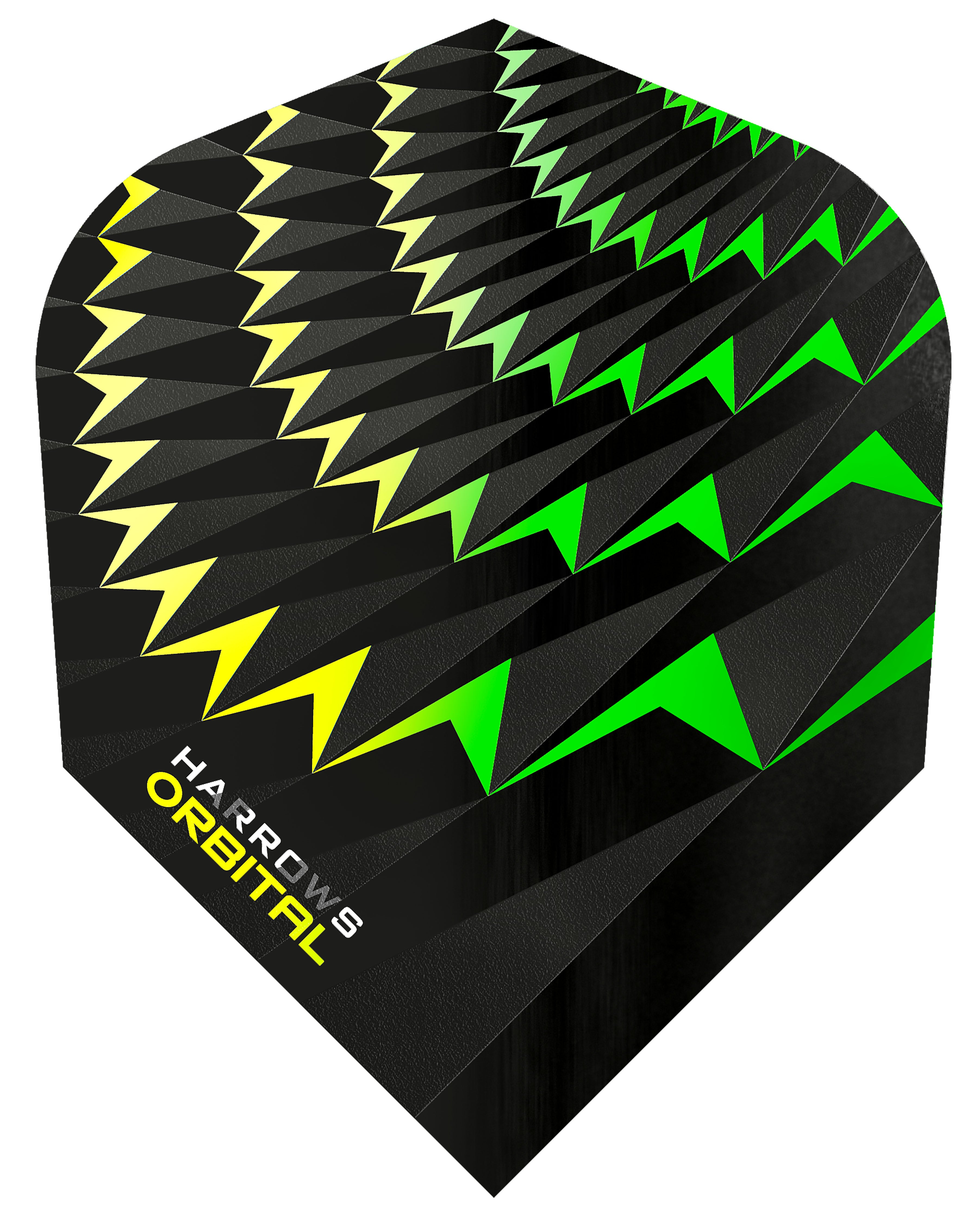 Harrows Orbital Dart Flights - 100 Micron - No6 - Standard - Yellow & Green