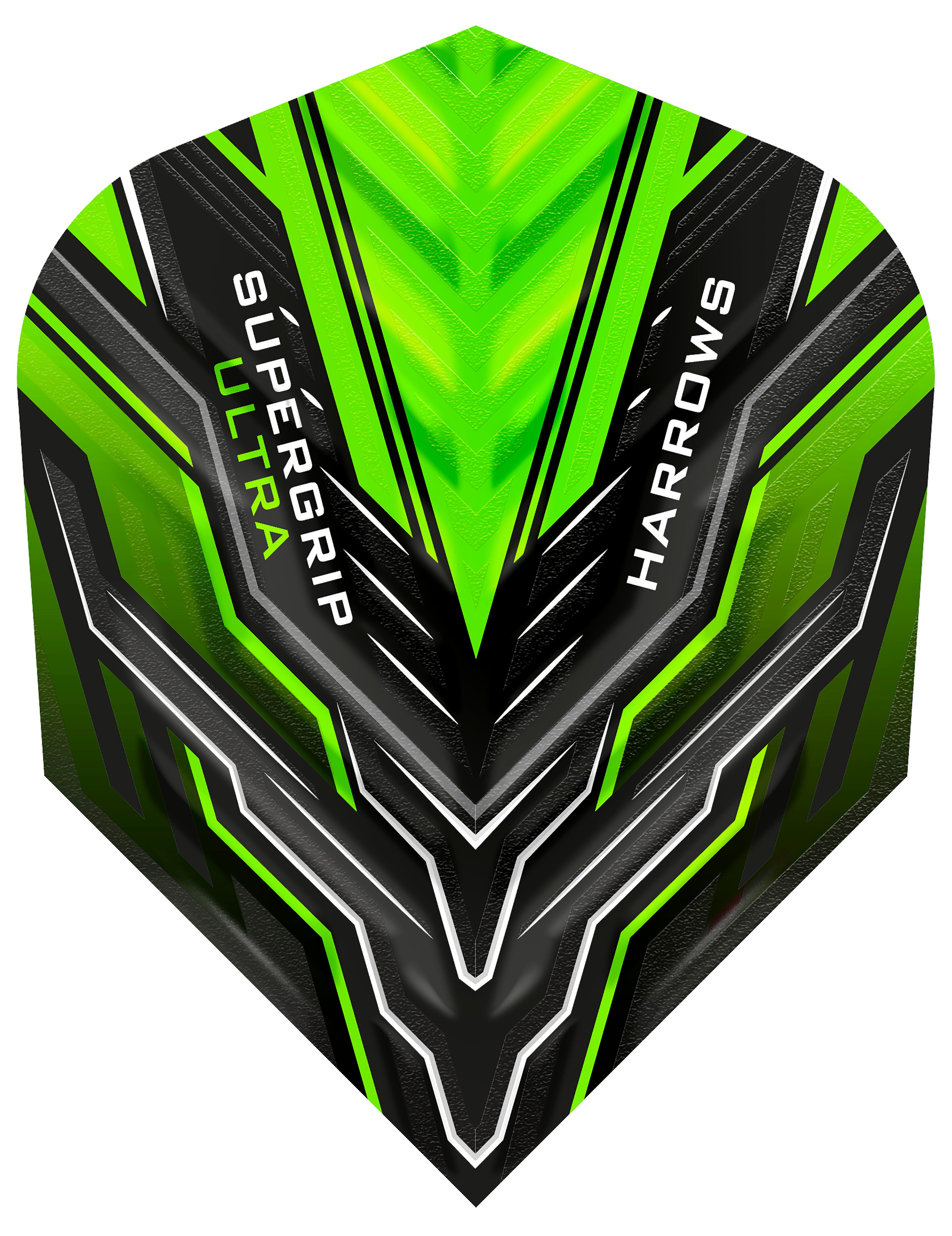 Harrows Supergrip Ultra Dart Flights - 100 Micron - No6 - Standard - Green