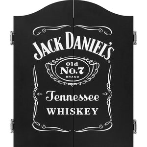 Jack Daniels - Home Darts Centre - Cabinet, Dartboard, 6 Darts - JD Logo