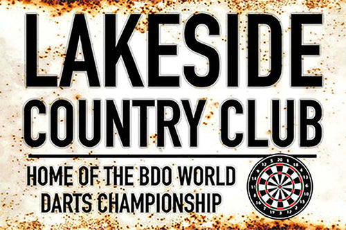 Metal Darts Sign - Lakeside World Darts Championship - Man Cave - Darts Room