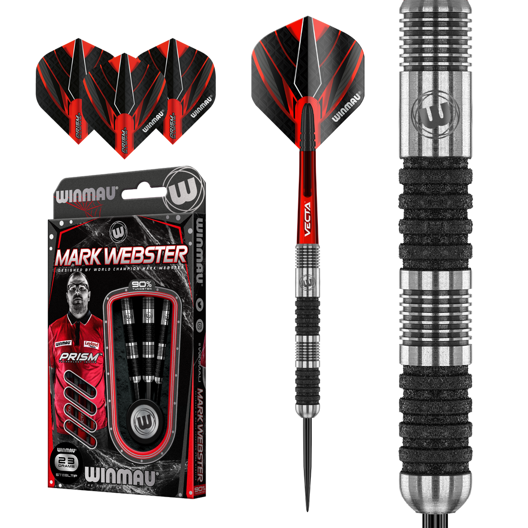 Winmau Mark Webster - The Spider - 90% Tungsten Darts - 23g 25g