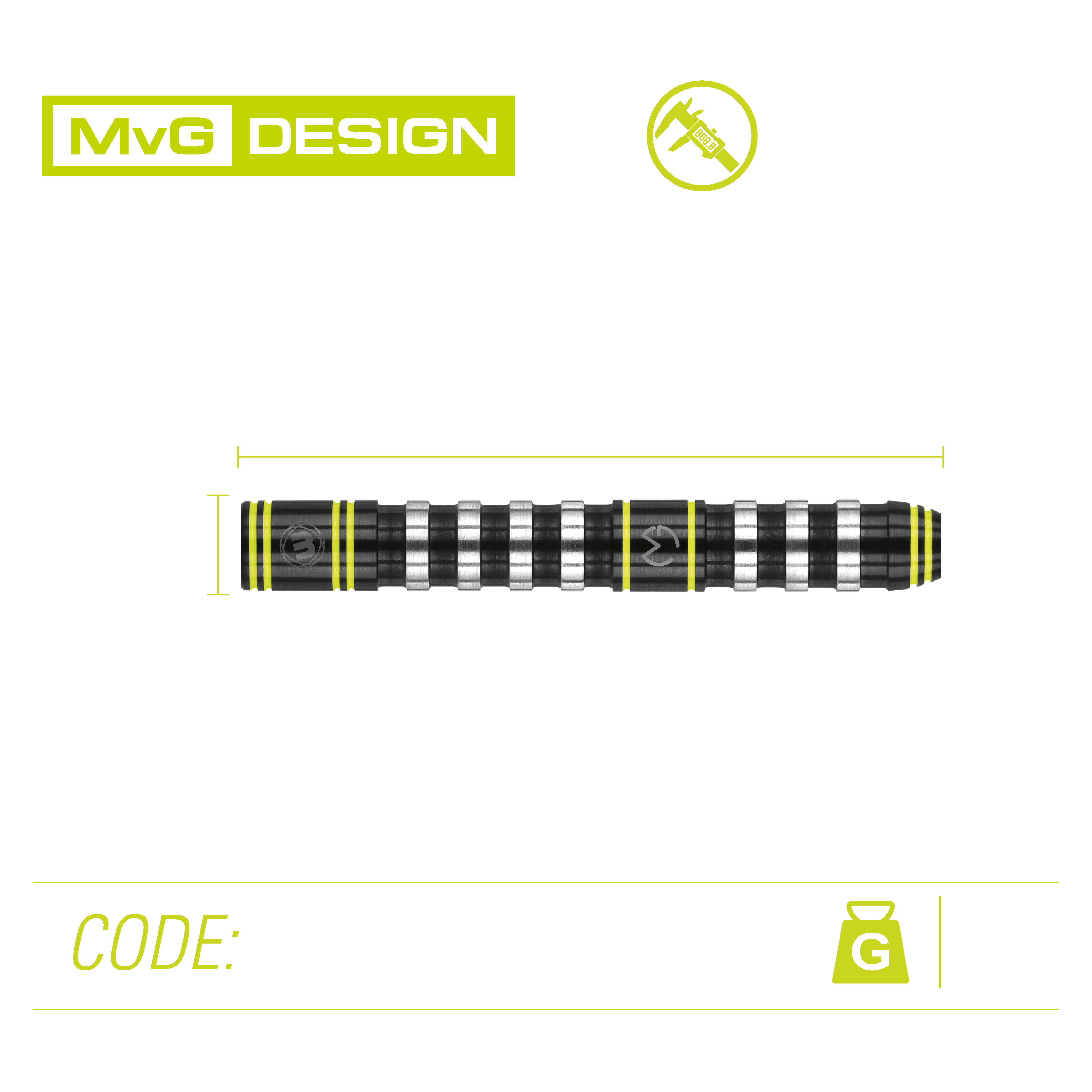 Winmau Michael Van Gerwen - MVG - Assault - 90% Tungsten Darts - 22g to 26g
