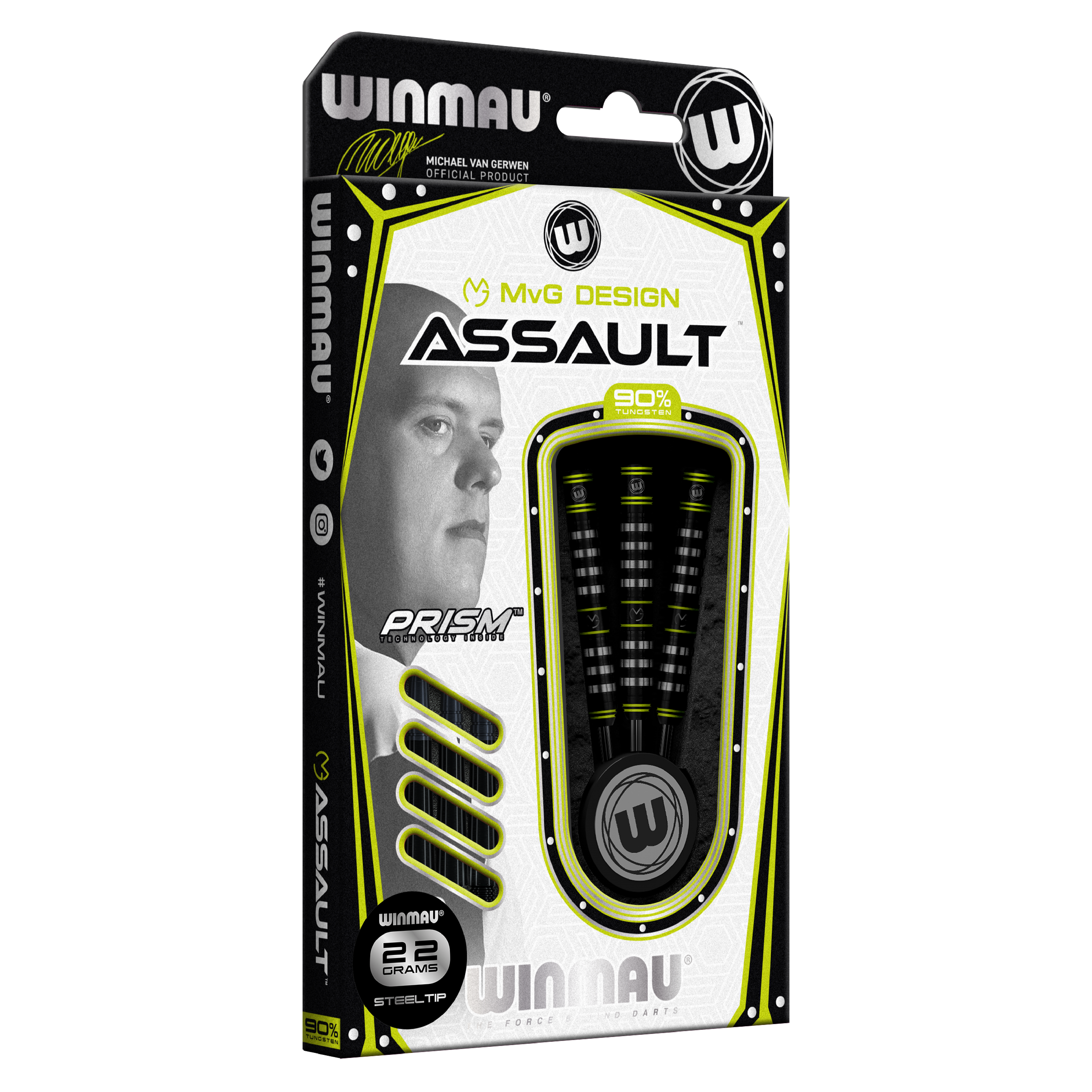 Winmau Michael Van Gerwen - MVG - Assault - 90% Tungsten Darts - 22g to 26g
