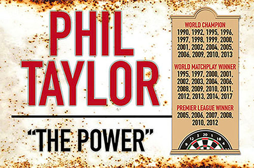 Metal Darts Sign - Phil 'The Power' Taylor - Man Cave - Darts Room
