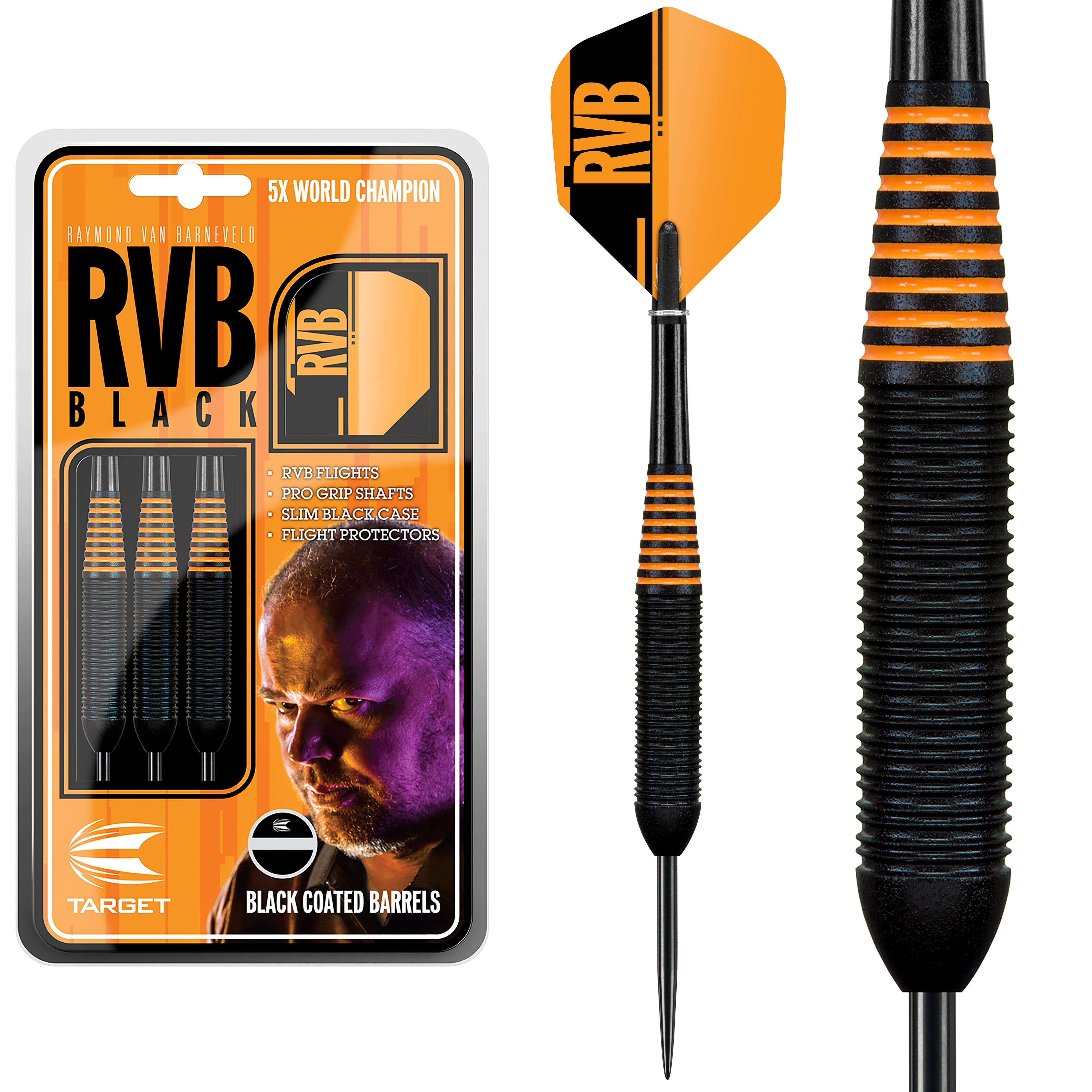 Target RVB Raymond Van Barneveld Black Brass Darts 22g 24g