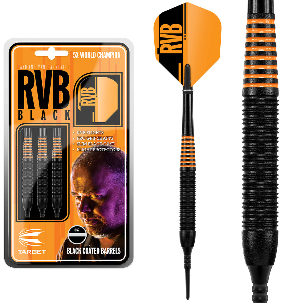 Target RVB Raymond Van Barneveld Black Brass Soft Tip Darts 19g