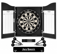 Jack Daniels - Home Darts Centre - Cabinet, Dartboard, 6 Darts - JD Logo