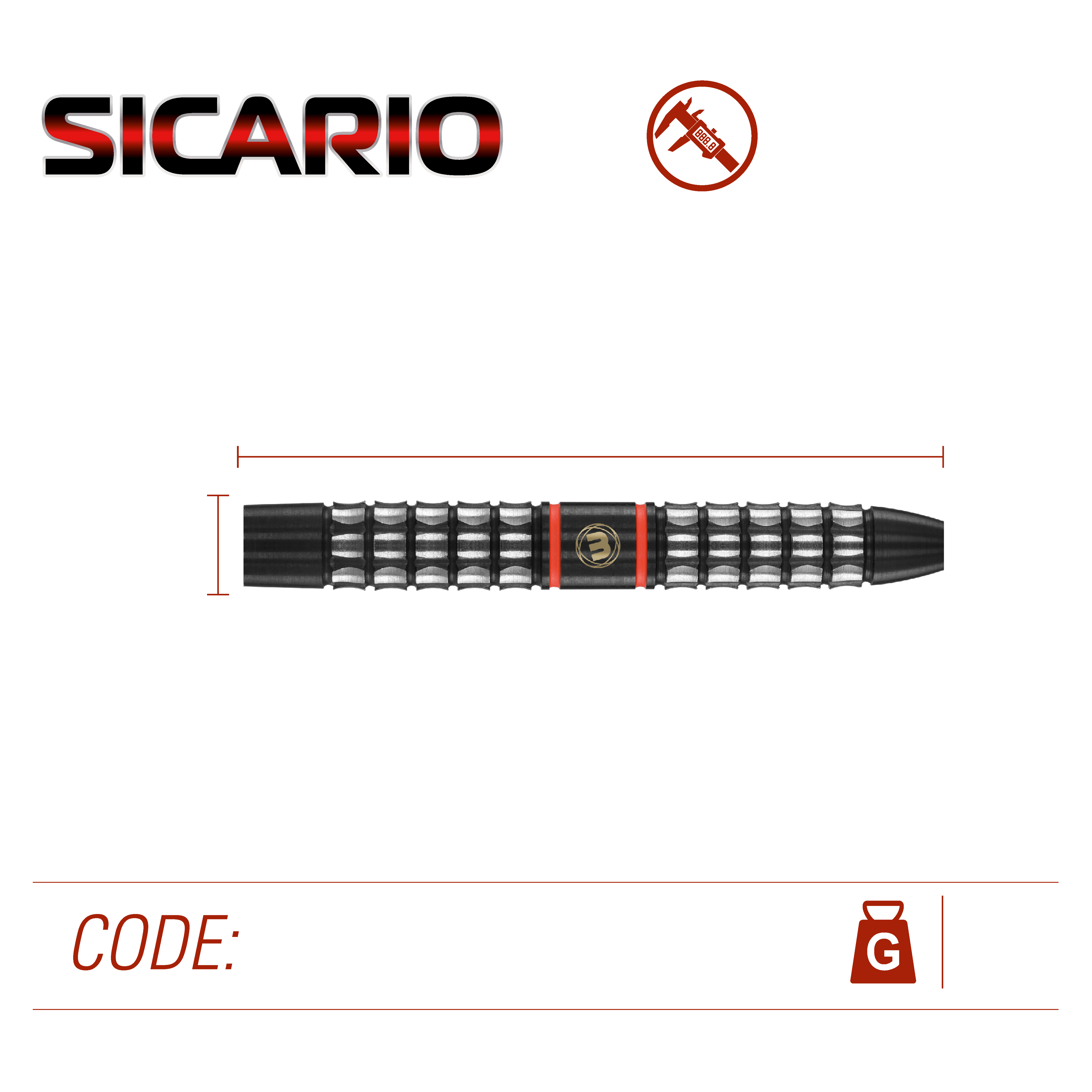 Winmau Sicario - 90% Tungsten Darts - 22g 24g 26g