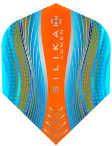 Harrows Silika Lumen Dart Flights - 100 Micron - No6 - Cyan / Orange