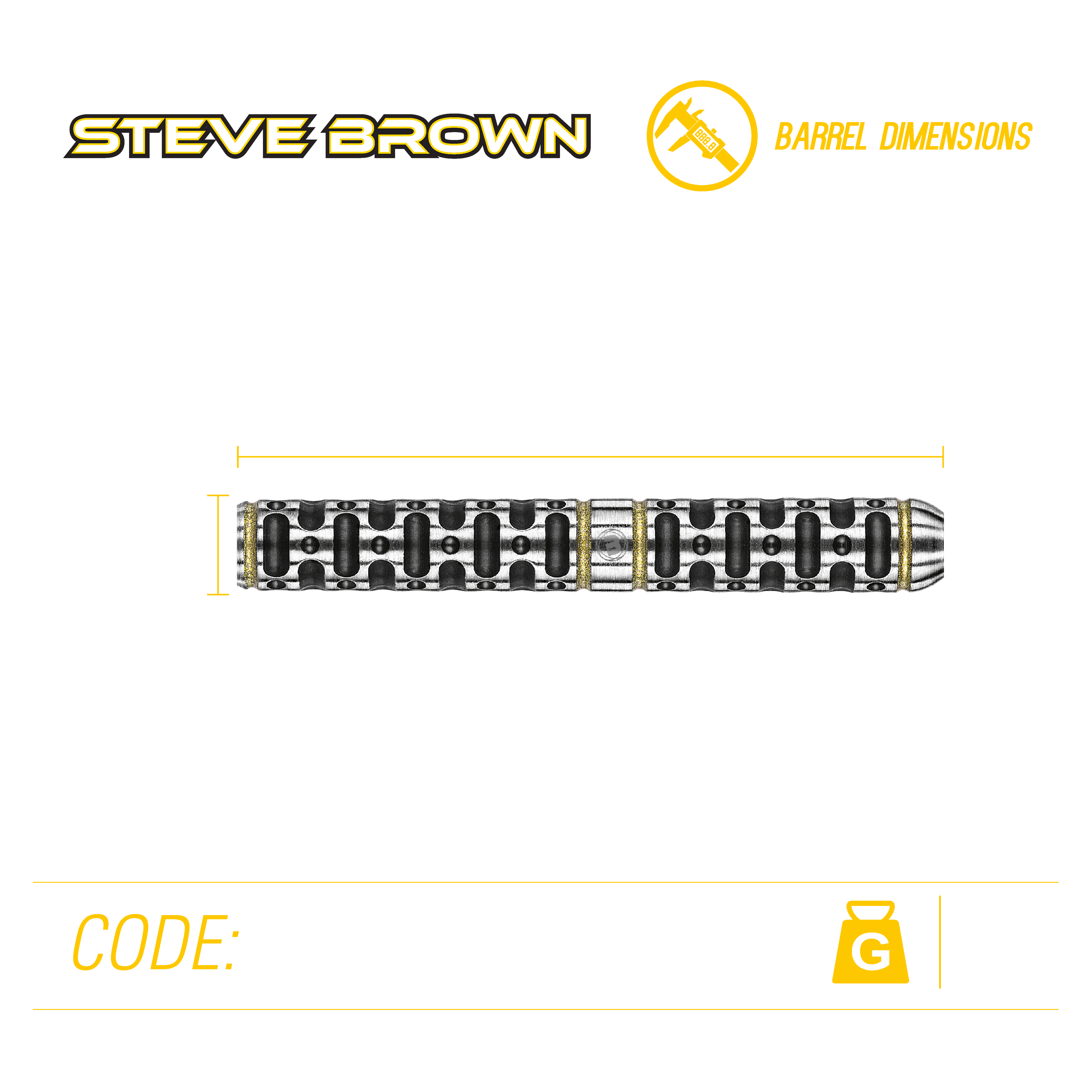 Winmau Steve Brown - The Bomber - 90% Tungsten Darts - 24g