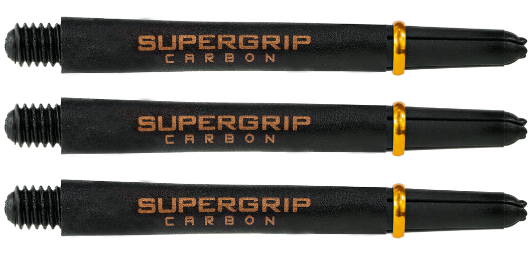 Harrows Supergrip Carbon Stems - Dart Shafts with Rings - Black & Gold