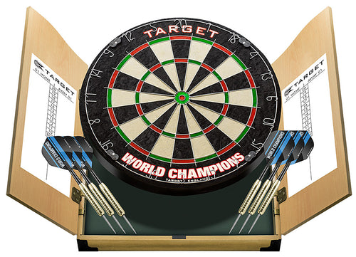 Target World Champion Home Dart Centre - Dartboard - Cabinet - Darts - Full Set Up