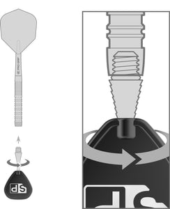 Target Titanium Grooved - SP Conversion Darts Points - Silver - 26mm 30mm