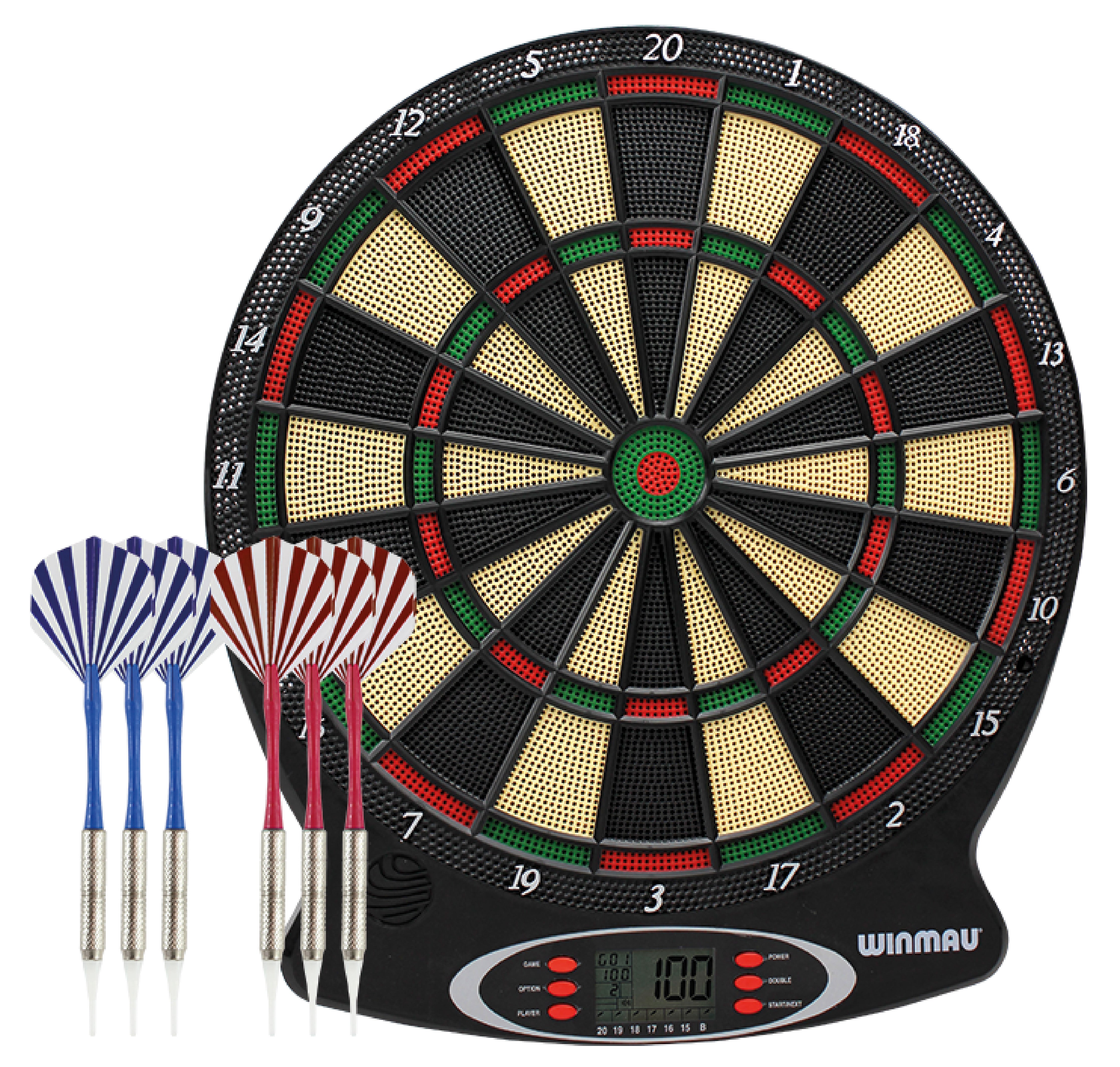 Winmau Ton Machine Electronic Soft Tip Dartboard - New Edition - Dart Set