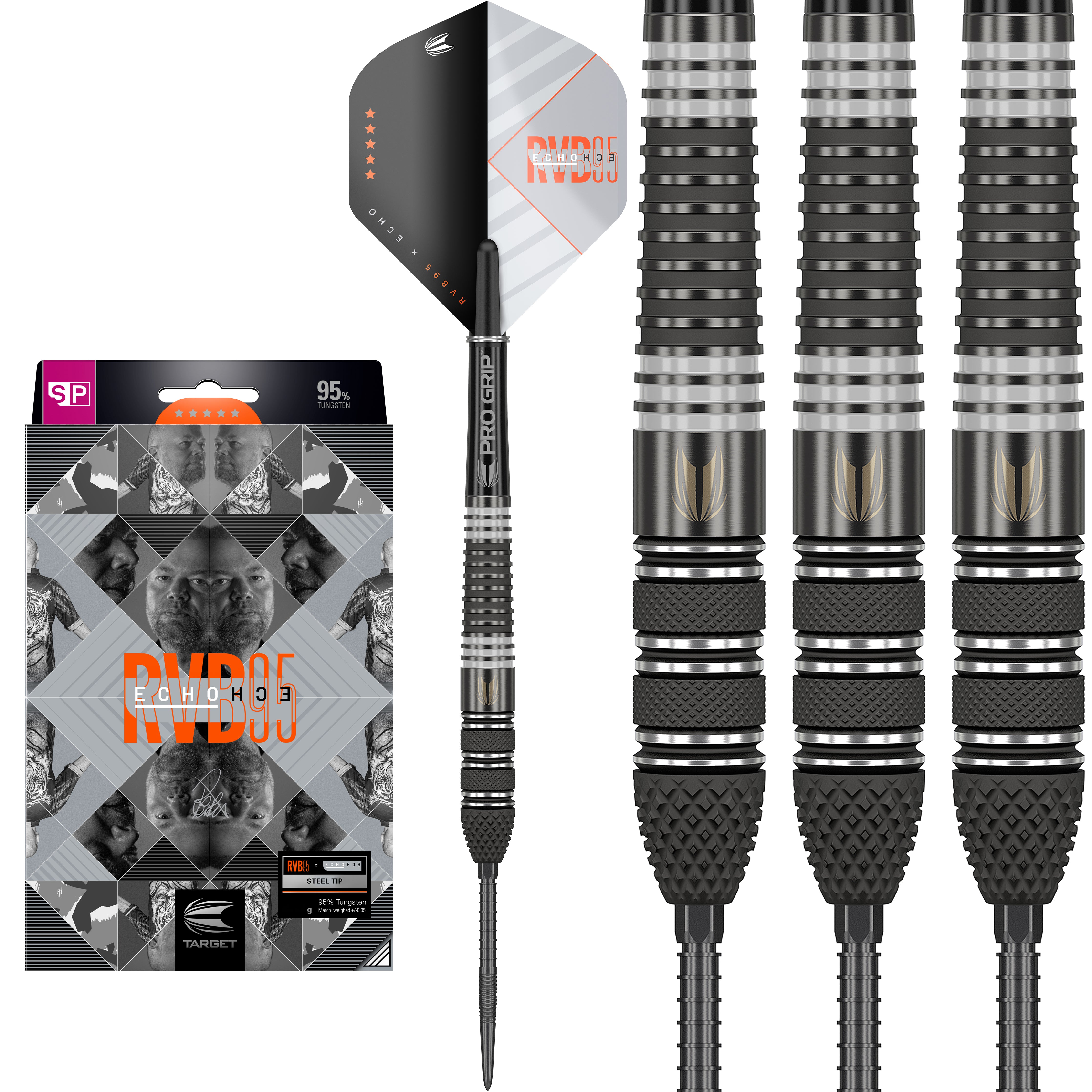 Target Raymond Van Barneveld - RVB 95% Tungsten Darts - Echo - Swiss Point - 21g 23g 25g