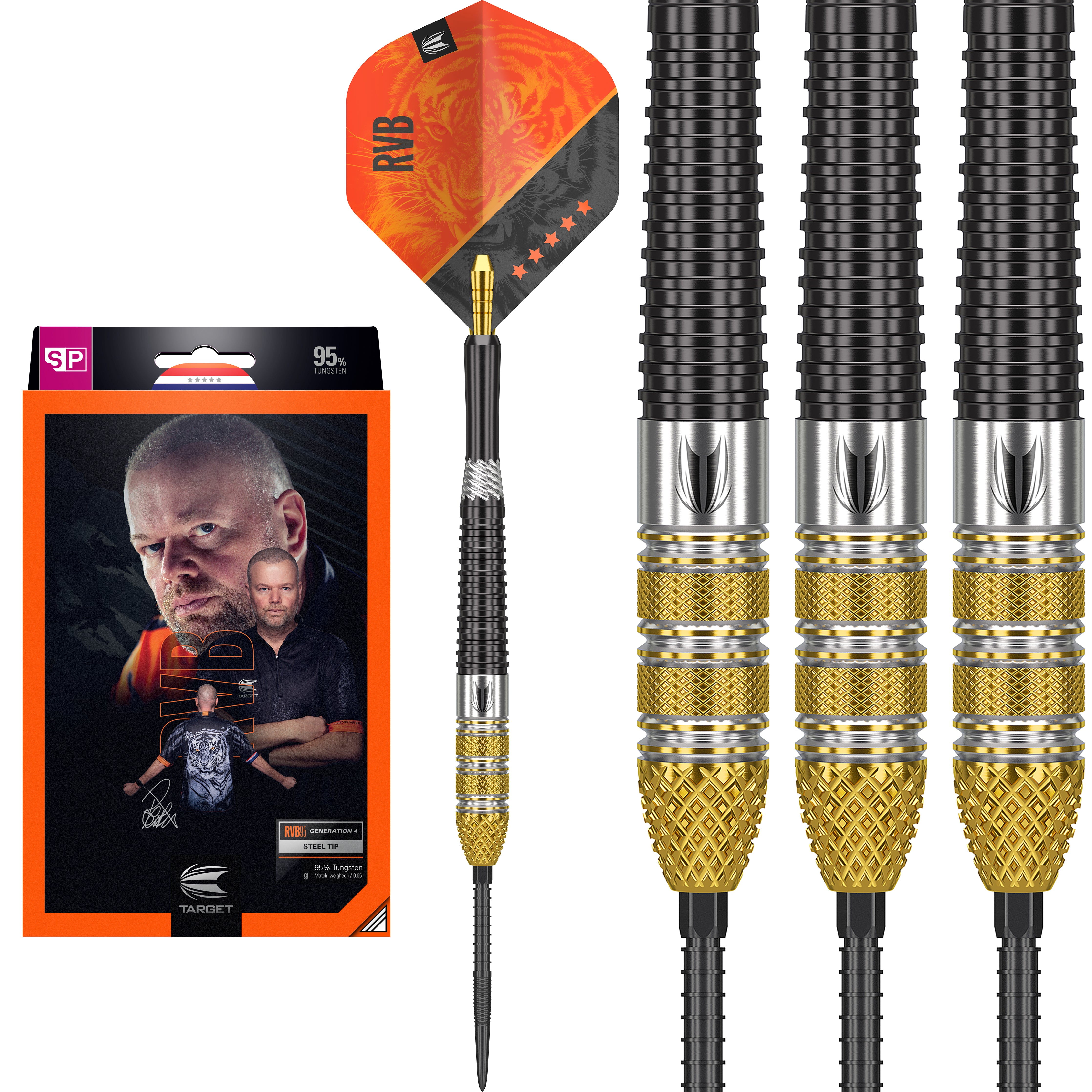 Target Raymond Van Barneveld - RVB - Gen 4 - 95% Tungsten Darts - Swiss point - 21g 23g 25g