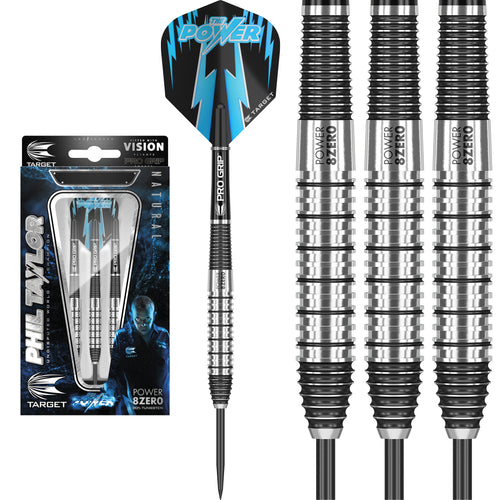 Target Phil Taylor - Power - 8 Zero 2 - 80% Tungsten Darts - 22g 24g 26g