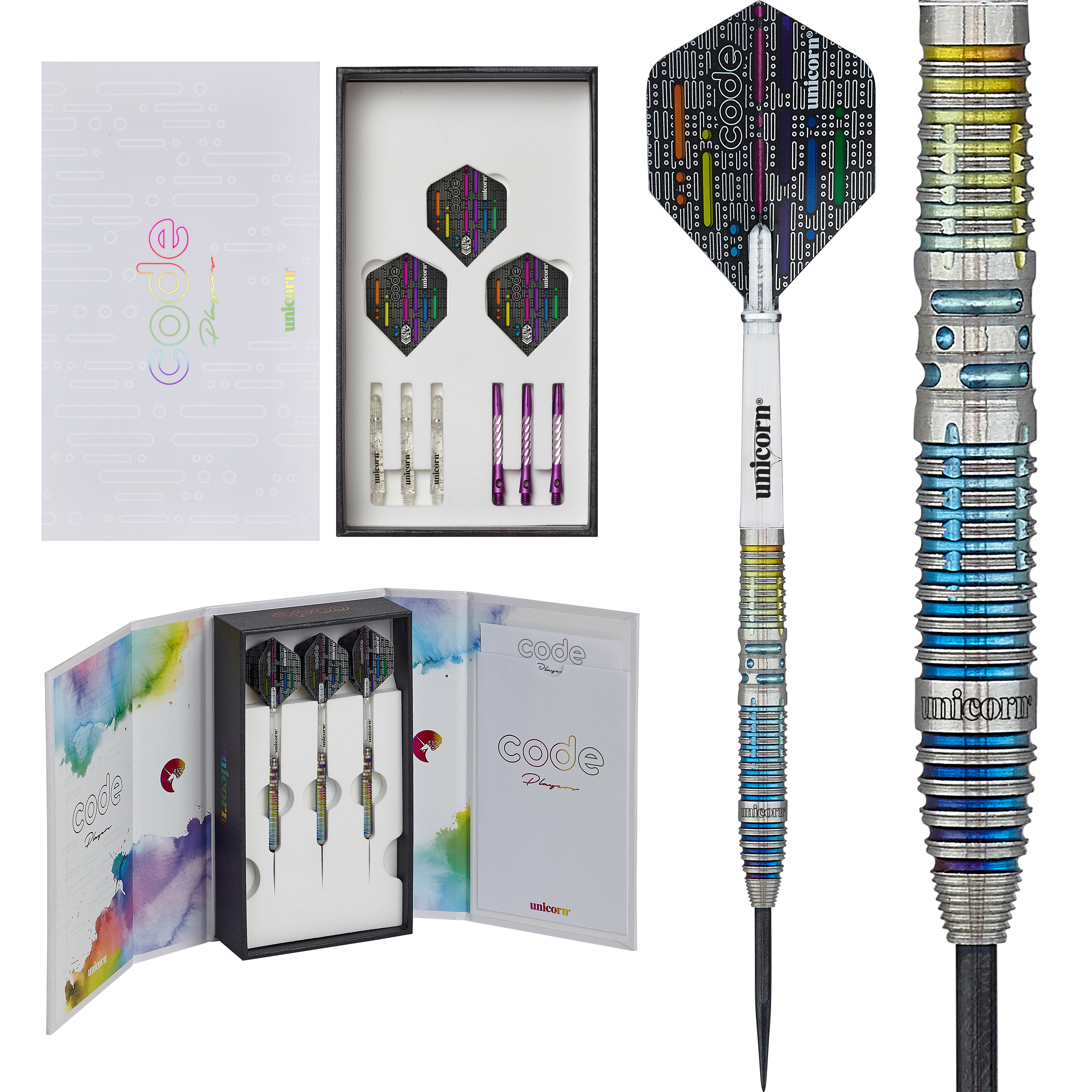 Unicorn Jeffrey De Zwaan - Code - DNA - 90% Tungsten Darts - 23g 25g