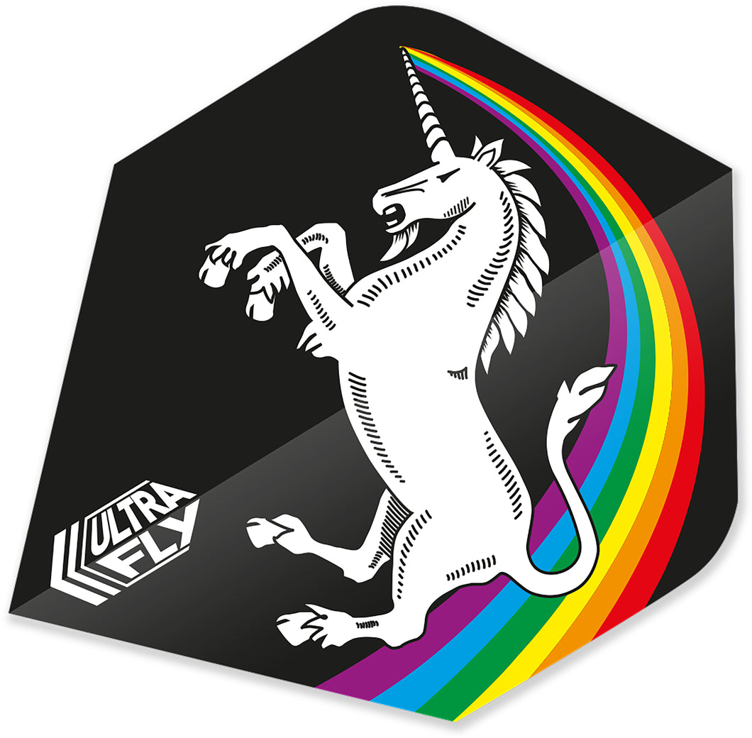 Unicorn Rainbow - Black - Ultrafly.100 - Plus - Dart Flights