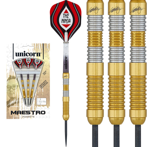 Unicorn Seigo Asada - Phase 3 - Ninja - Maestro - 95% Tungsten Darts - Gold - 22g