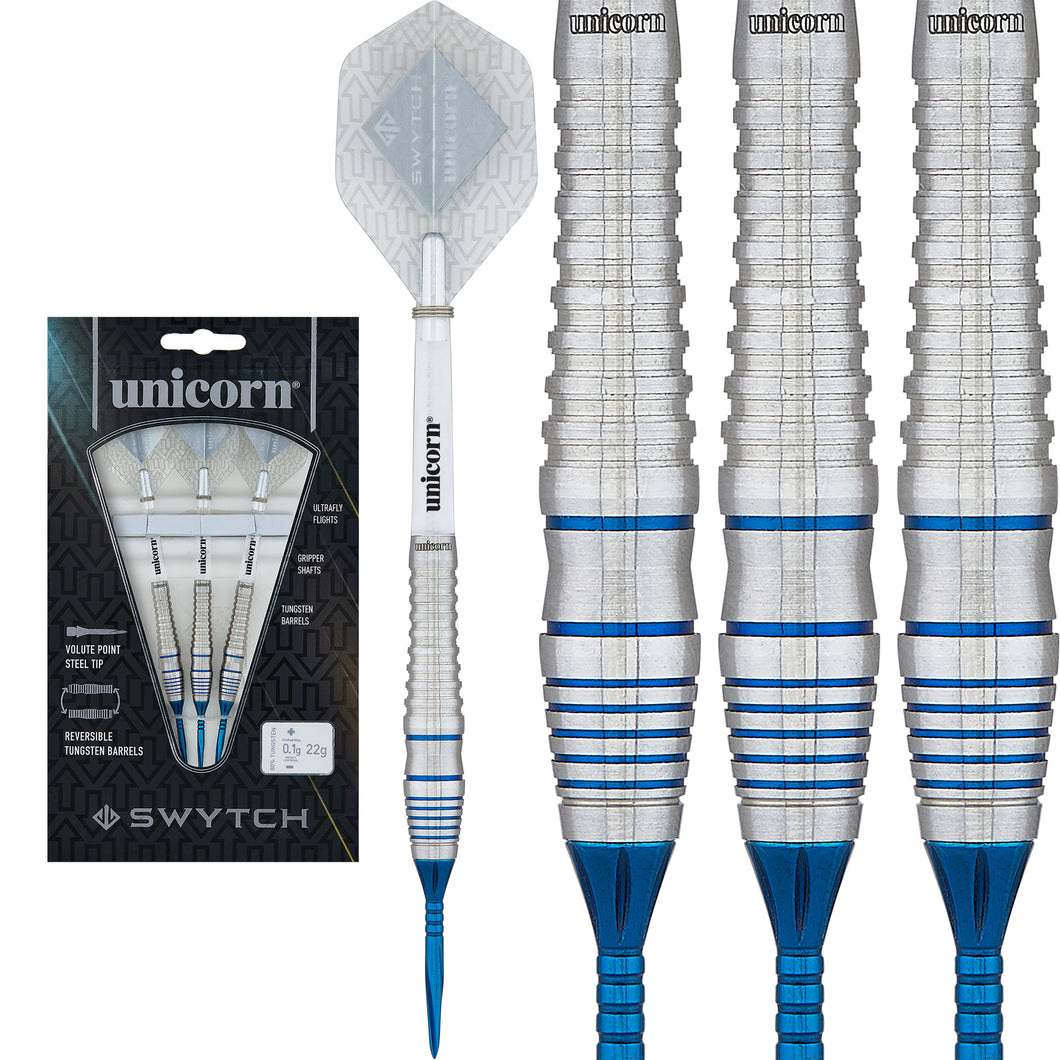 Unicorn Swytch - 80% Tungsten - Reversible Barrels - Blue - 22g 24g