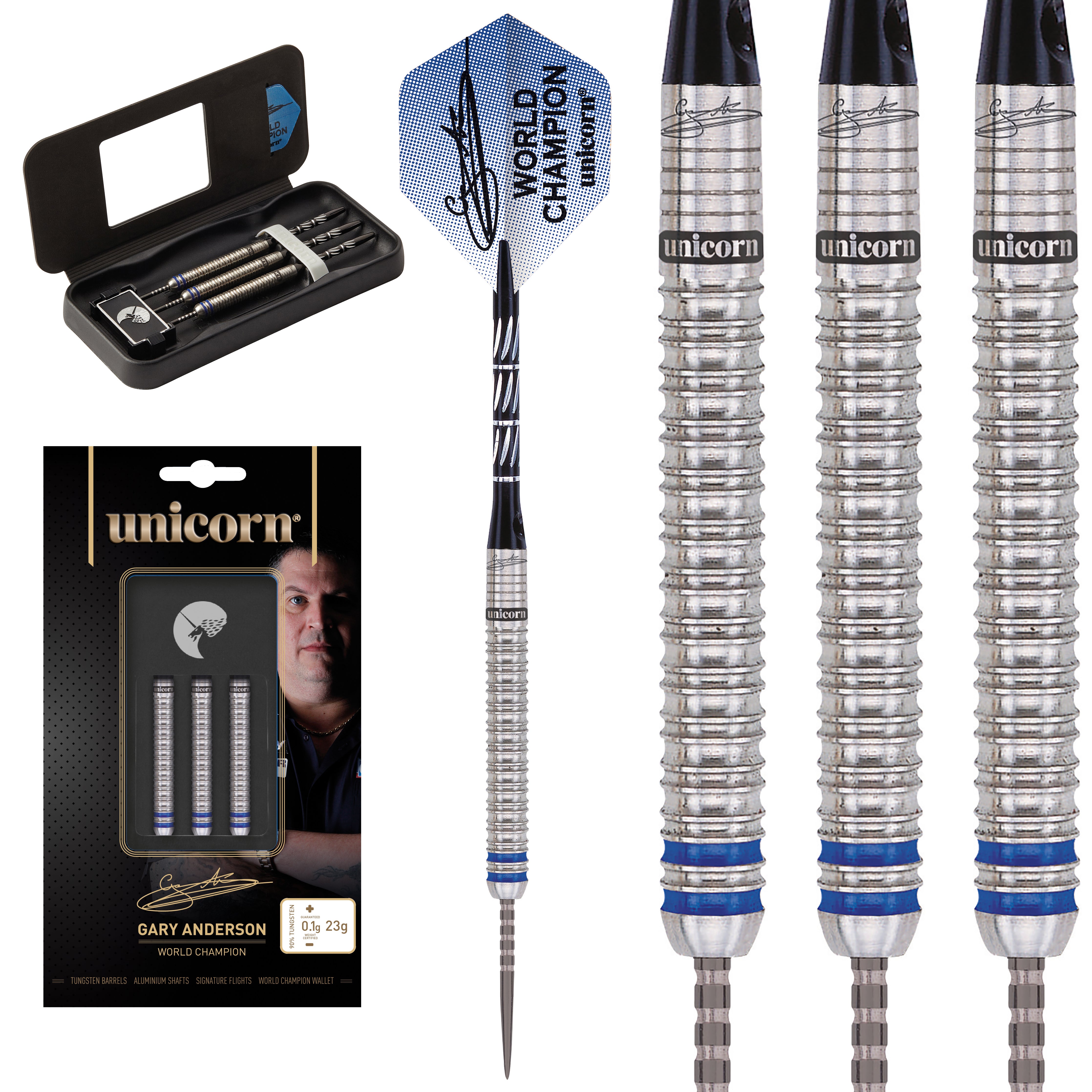 gary anderson phase3 スティール 23g Unicorn World Champion Gary Anderson 2016 Steel Tip Darts - 23gm